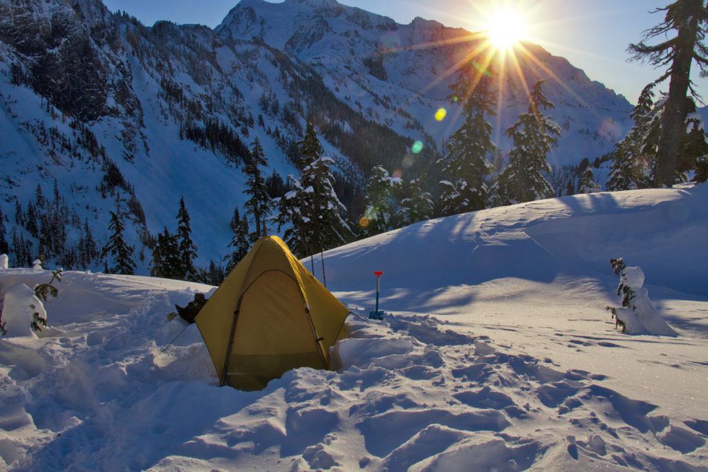 4-season tent used for wind protection