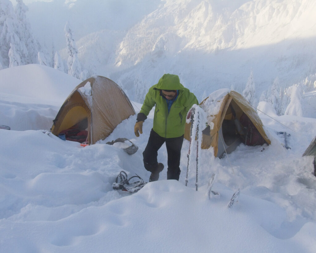 3 season shop tent in winter