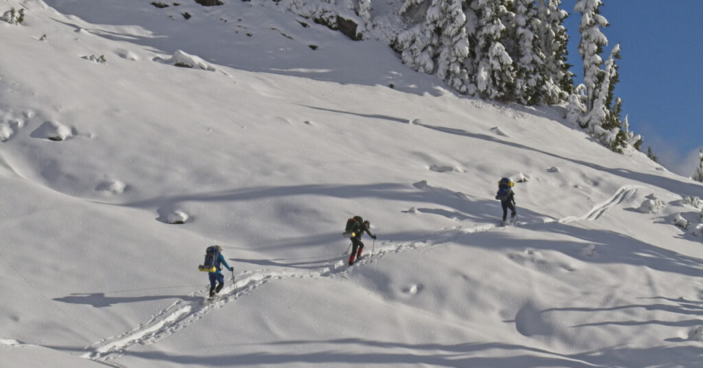 winter snowshoeing in the cascade mountains