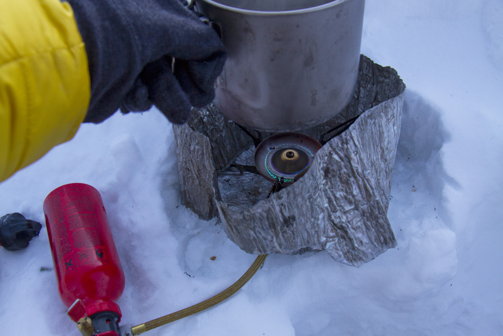 liquid fuel stove used for melting snow