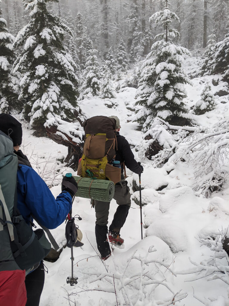 early winter backpack