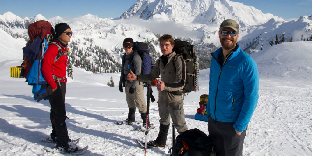 snowshoeing in the Cascade Mountains