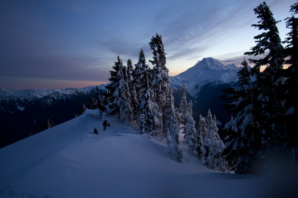 snow camping in the winter