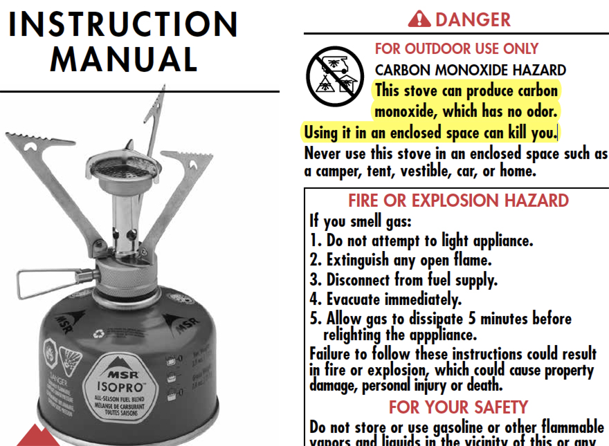 carbon monoxide warning