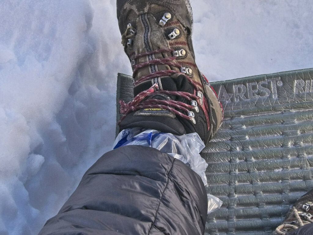 Vapor Barrier Socks Using Reynolds Oven Bags 