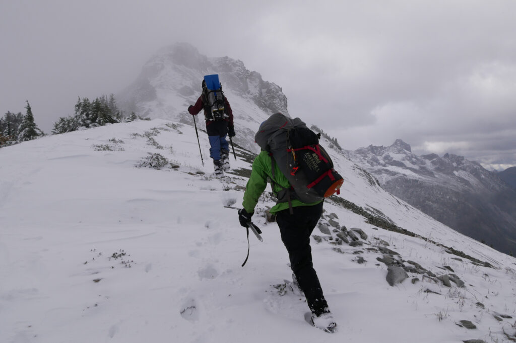 hiking in winter