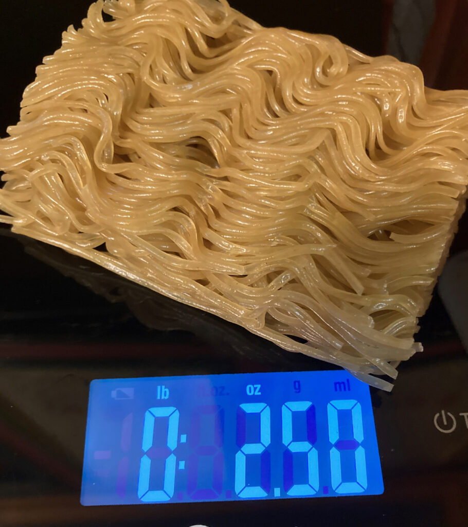 block of ramen noodles