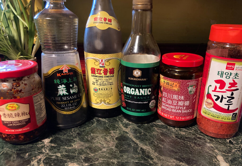 ingredients for making broth for doubanjiang ramen