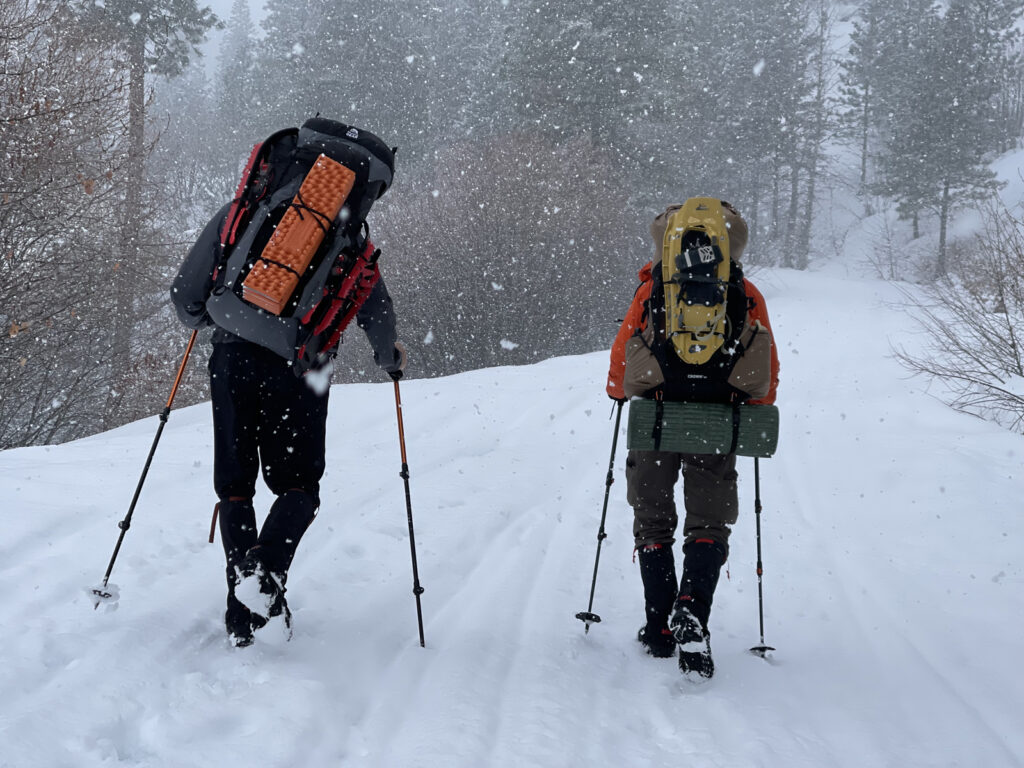 winter backpacking with Granite Gear packs
