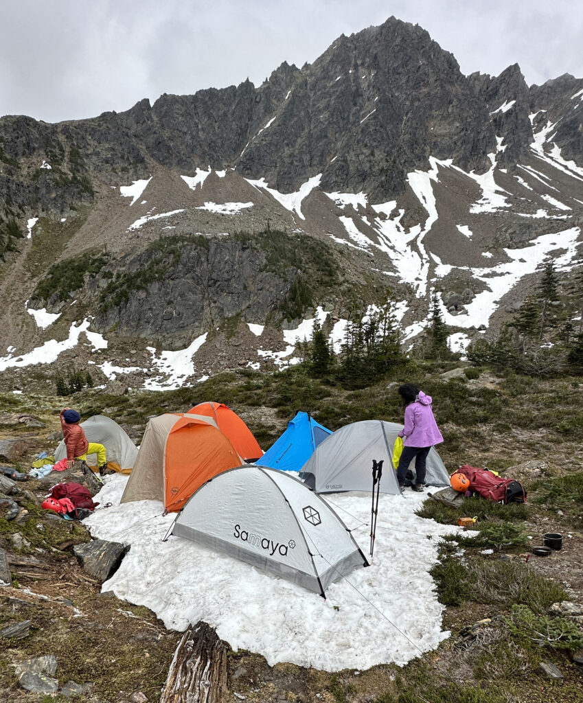Snow camping in late June