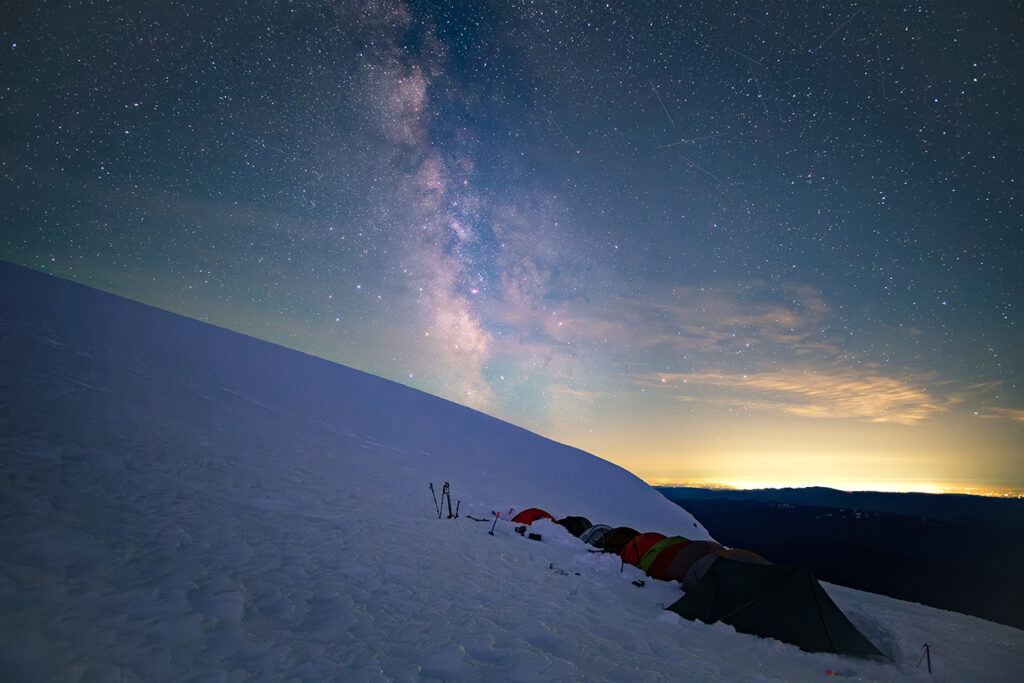 galaxy over mount adams