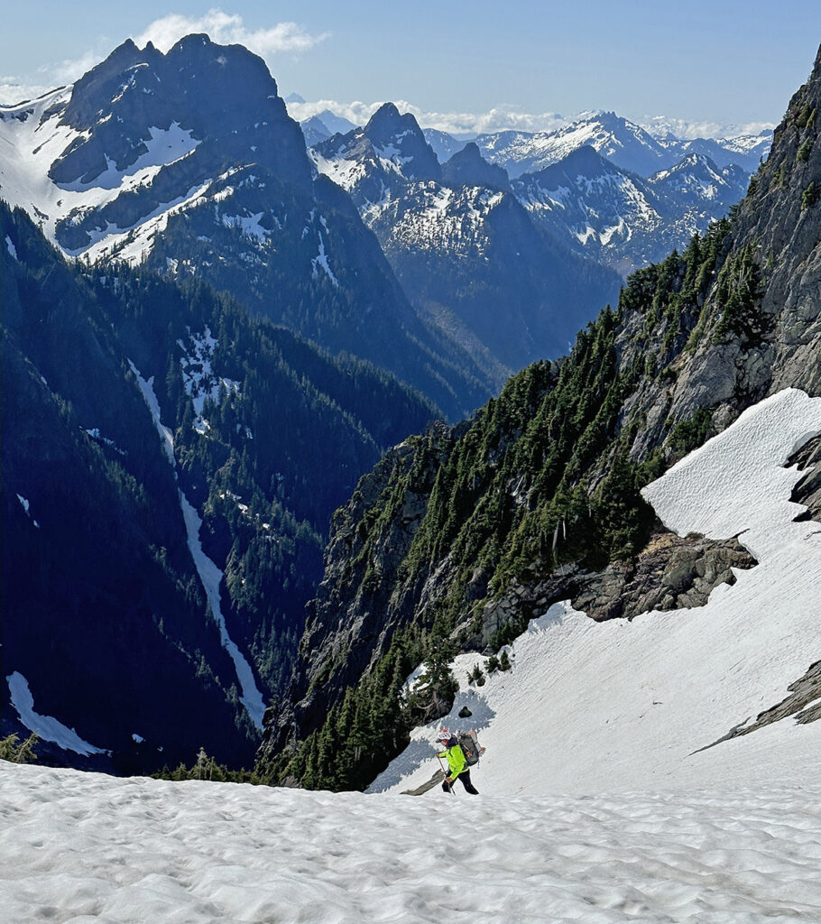 winter footwear on icy slopes