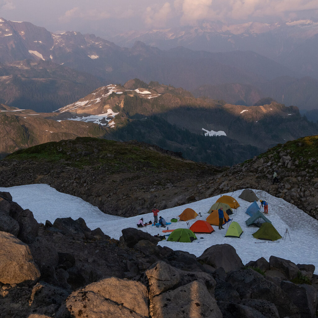 summer snow camping