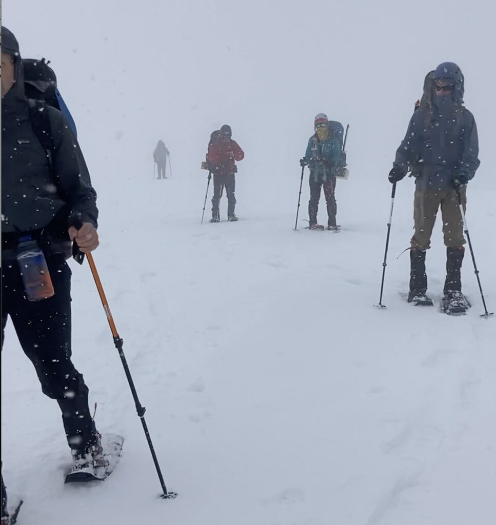 hiking in a whiteout